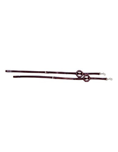 Tough 1 Split Reins with Braided Rawhide and Silver Barrels, Light Oil - color: Brown, size: One Size