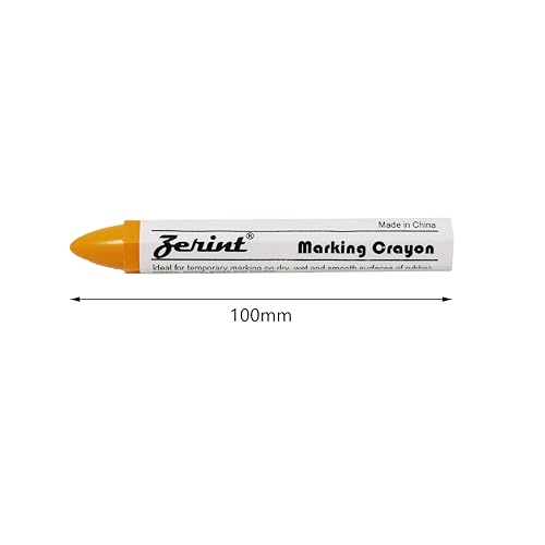 Industrial Wax Marking Crayons - Yellow (5-Pack) for Tires, Metal, Wood, Glass & Plastic - 100mm Long-Lasting Crayons, High Visibility & Scratch Resistant(HT-921Y) - color: Yellow