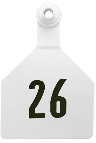 Stockman 2-Piece Numbered Cow Tags, White Number: 1-25