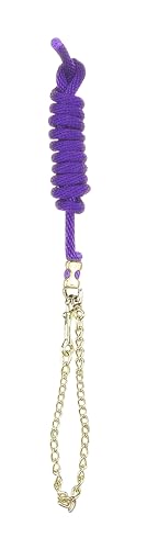 Perri's Poly Nylon Lead with 30-Inch Chain, 8-Feet 30-Inch - color: Purple