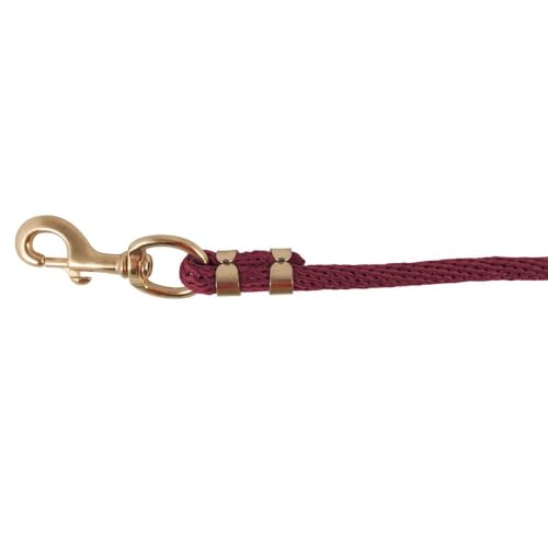 Dura-Tech 8' Nylon Lead Rope | Soft, Durable & Horse-Friendly | Perfect for Farm & Barn Use - color: Burgundy