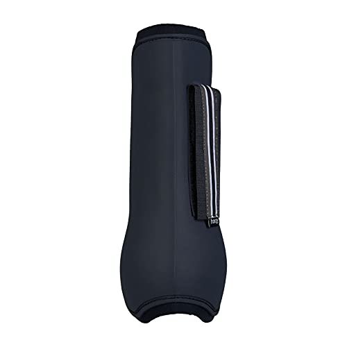 HORZE Adepto Open Front Tendon Boots | Durable Shell with Neoprene Lining - Dark Navy - Warmblood - color: Dark Navy, size: Warmblood