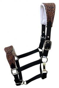 Showman Nylon Bronc Halter w/Padded Cheetah Crown & Noseband