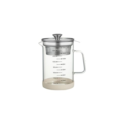 Stainless Steel Soy Milk Filter Glass Yogurt Strainer Maker Metal Container With Lid Filter Tea Jug (Large size 1500ML)