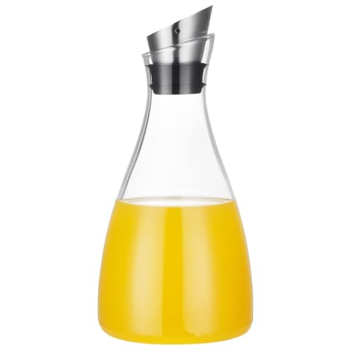 Purefold 50 Oz Borosilicate Glass carafe with Lid 1.5 Liter Glass Pitcher | Heat resistant 0–300°F. Ideal for iced tea, lemonade, juice & cold water. Dishwasher safe, fridge friendly, stovetop safe. - size: 50 Ounces