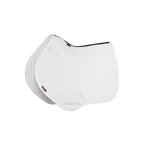 LeMieux Suede Close Contact Square Saddle Pad - English Saddle Pads for Horses - Equestrian Riding Equipment and Accessories - color: White