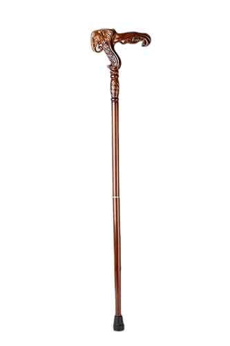 Hand Carved Wooden Walking Cane with Ergonomic Handle and Rubber Tip for Men and Women - Fashionable Unique Walking Stick for Seniors - 37 inch - style: Elephant
