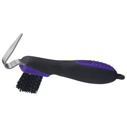 Tough 1 Great Grip Hoof Pick/Brush - color: Purple