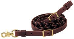 Weaver Equine Two-Tone Latigo Leather 5-Plait Roper Rein, 3/4" x 8'