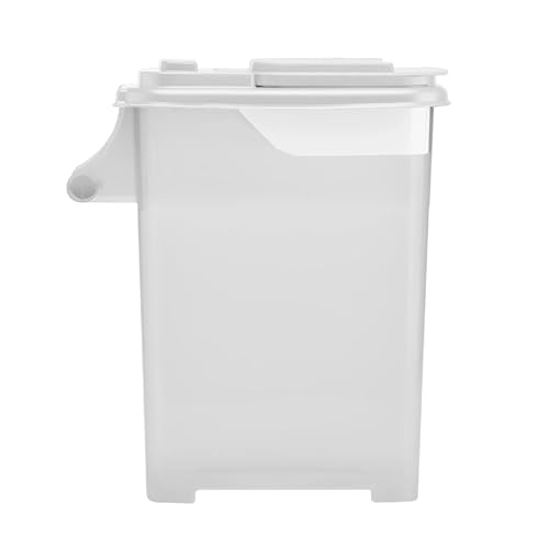 Bird Seed Storage Container with Pour Spout, 16 Quart Capacity, White, 16.5H x 14.5W x 7.75D inches