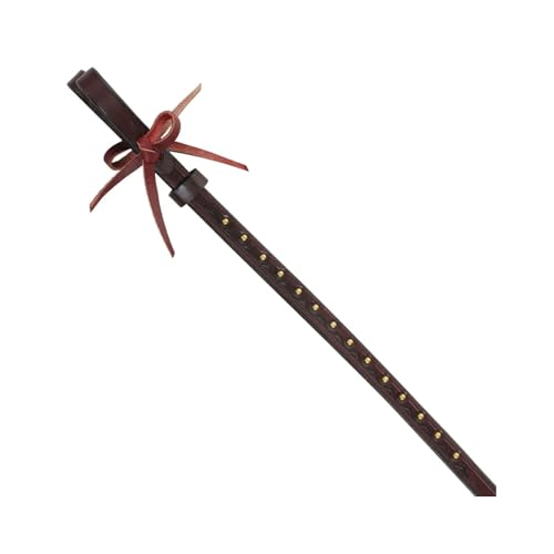 Circle Y Harper Split Reins | 7 1/2' Western Leather Reins with Sierra Border Tooling, Brass Spot Accents & Waterloop Ends | 5/8" Wide Double-Ply Reins for Trail, Training & Everyday Riding
