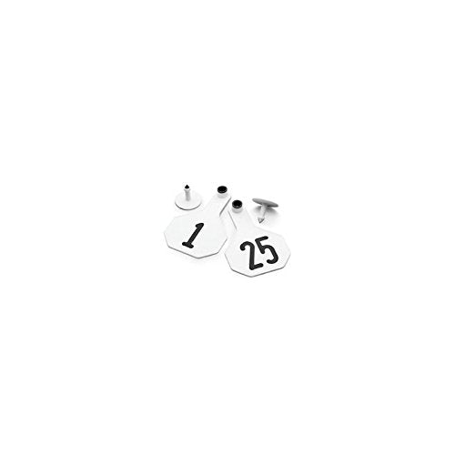 YTEX 3 Star Medium White Cattle ID Ear Tags Numbered 151-175