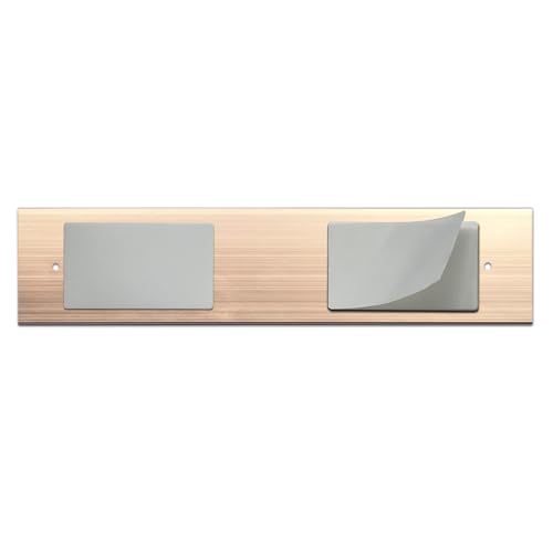 SINYUDUN 10 Pack 2” x 8”Aluminum Name Plate Holders for Door or Wall - color: Rose Gold