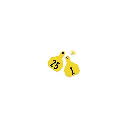 Ytex 4 Star Large Cattle ID Ear Tags Yellow Numbered 126-150