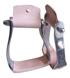 Showman Pony/Youth Lightweight Slanted Aluminum Stirrups w/Leather Tread