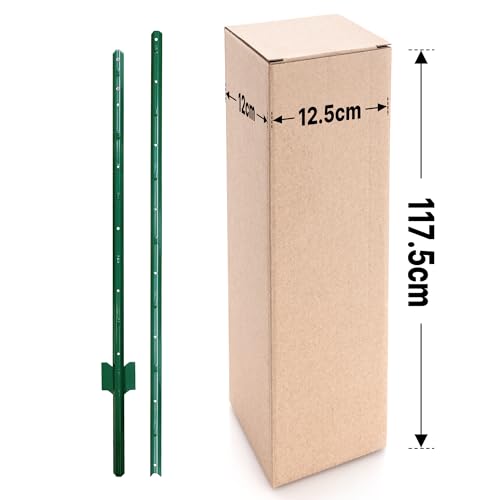 ARIFARO Fence Posts 7 Feet, 10-Pack, Heavy Duty U Post, Metal Fence Post - color: Green 10 PCS, size: 7 FT Splicable