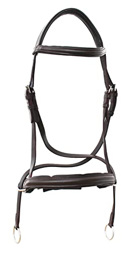 Horse English Leather Padded Bitless Training Bridle Reins 805EB08 - color: Brown