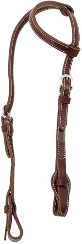 Jeereal Western Working Tack Quick Change Browband Headstall Adjustable Bridle for Ranch Riding, Training & Shows - Premium Oiled Harness Leather - color: Brown