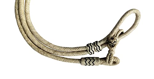 Natural & Black Knots Raw Hide Leather Horse Tack Hand-Braided Romal Romel Reins Hand Made Reins-8.5 Ft Rein, 52' Romel
