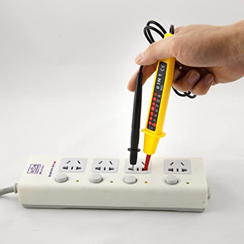 Portable Voltage Tester Tools with LED Lights, AC/DC Voltage Detector Pen, Test Range 6-380V