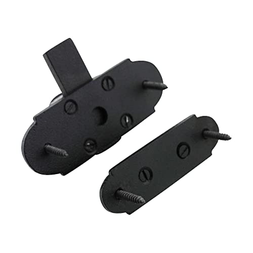 Renovators Supply Manufacturing Black Slide Bolt Door Latch 3.25" x 1.25" Antique Wrought Iron Small Metal Sliding Latches for Windows or Cabinet Doors Rust Resistant Locks with Hardware Pack of 2 - size: Pack of 2