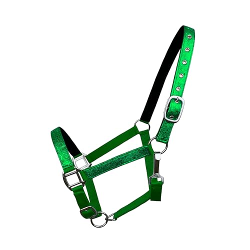 Neoprene Lined Nylon Adjustable Halter w/Glitter Overlay - color: Lime