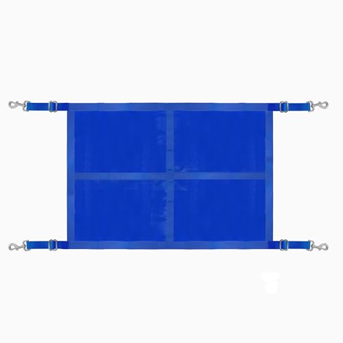 Stall Guard for Horse, 27"x19" Adjustable Nylon Horses Stall Guard with Straps & Snaps | Easy to Install in Stable and Barn (Blue) - color: BLUE