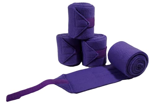 Big Black Horse Fleece Polo Leg Wraps - Purple - Set of 4 (Pony)