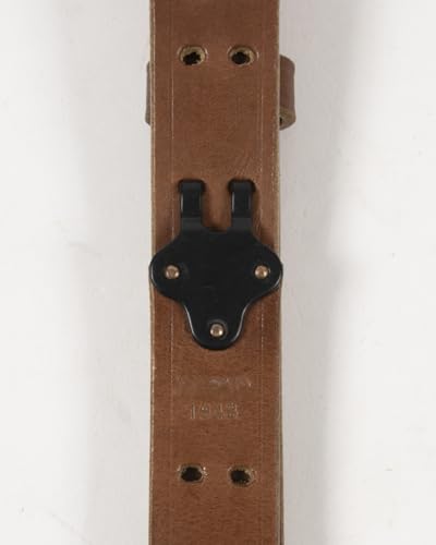 US M1 Garand Leather Rifle Sling WWII M1907 Sling Leather & Steel Hardware (Russet Brown)