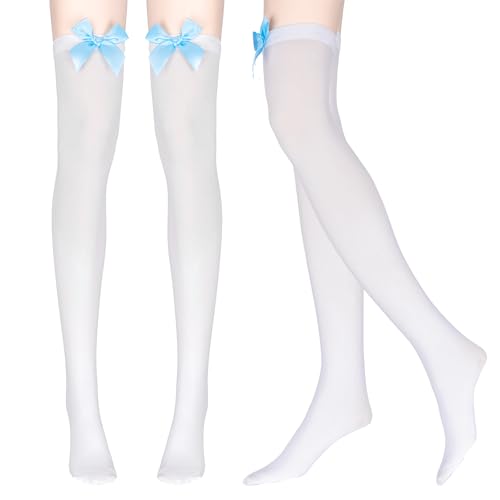 Adult Shepherdess Costume Set with Bonnet White Stockings With Blue Bow Plush Sheep Bag Shepherd's Crook (Bonnet+Stockings+Sheep Bag+Sheephook)