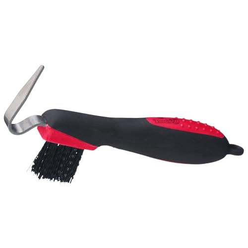 Tough 1 Great Grip Hoof Pick/Brush - color: Red