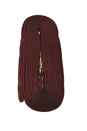 Kincade Two Tone Padded Lunging Rein - color: Burgundy/Hunter Green