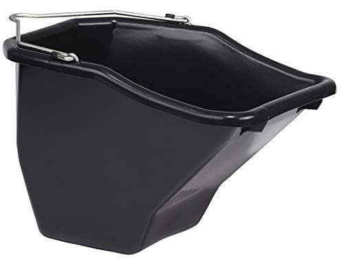 Little Giant® Plastic Better Bucket | Horse Feed Bucket | Ergonomically Designed | Flat Back Bucket | Made in USA | 10 Quarts | Black - color: Black, size: 10 Quarts