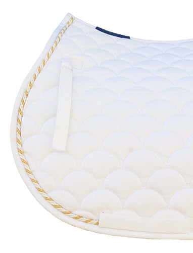 Horse English Quilted Contoured All-Purpose Trail Saddle Pad 7296 - color: White, size: 23" (Spine) x 20" (Drop)