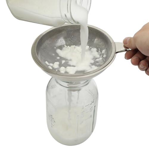Serinar Stainless Steel Large Funnel with Filter (5.7 in. X 0.55 in. Mouth) and 50 Mesh Stainless Steel Food Filter for Bottle, Oil, Juice, Coffee, Honey, Milk