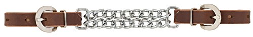 Weaver Leather Bridle Leather Double Flat Link Chain Curb Strap, Rich Brown, 4 1/2-Inch