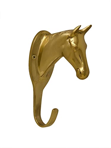 Brass Horse Head Hanger (Brass) - color: Brass