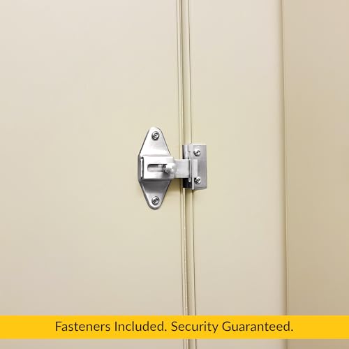Brixwell 91-79a Slide Latch and Keeper Set With Chrome Plated Finish, Zinc Material, Surface-Mounted, 2-3/4" Latch Hole Centers, Fits 1-1/4" Square Edge Pilaster, Includes Fasteners