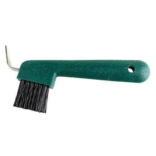 HORZE Hoof Pick, with Brush - Green - color: Green