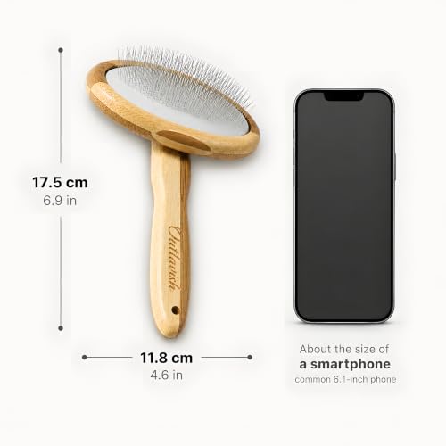Sheepskin Brush Rug Wool Carpet Cleaner Bamboo Wire Slicker Carding, Unmats Fur & Restores Like New, Longer Prongs, Stronger Design, To Fluff Fleeces, Sherpa, Macrame & Faux Fur Blankets