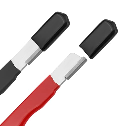 2 Pcs Garden Tool Sharpener, Multipurpose Usage Knife Sharpener Premium Wolfram Steel Portable Pocket Blade Sharpener for Pruning Shears Axe Hatchets Scissors Sickle Fence Shears(Black And Red)