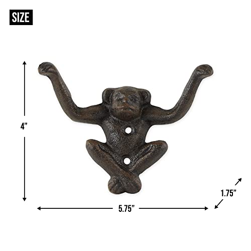 DII Cast Iron Decorative Wall Hook Set, Monkey, 2 Count - size: Monkey
