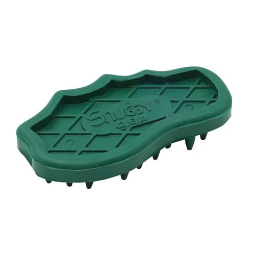 Grewal Equestrian Snuggy Clean Large Teeth Rubber Groomer Curry (Dark Green) - color: Dark Green