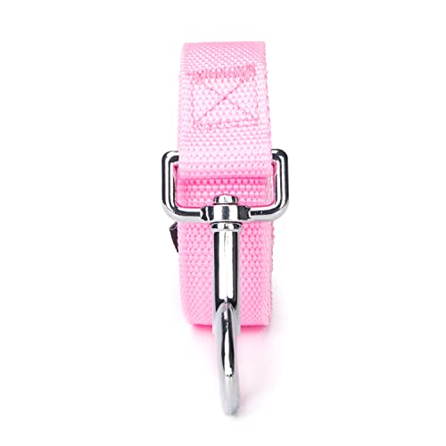 Strong Durable Nylon Dog Training Leash, 1 Inch Wide Traction Rope, 6 ft Long, for Small and Medium Dog (Pink, 6 Feet) - color: Pink, size: 6 Feet
