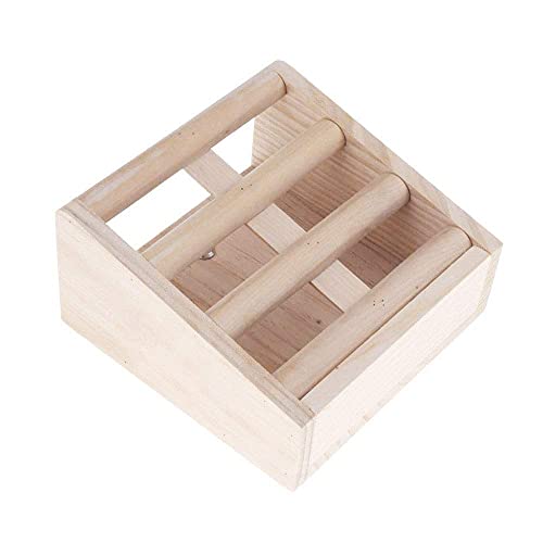 Bunny Hay Rack Guinea Pig Hay Feeder Chinchilla Hay Holder Rabbit Food Dispenser Natural Wooden Hamster Rabbit Cage Accessories (Pack of 2) - size: 5.9"x1.9"x3.2" (Pack of 2)