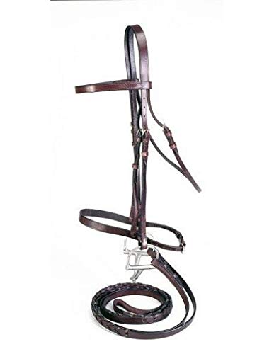 Silver Fox Laced Rein Snaffle Bridle - color: Brown, size: Cob