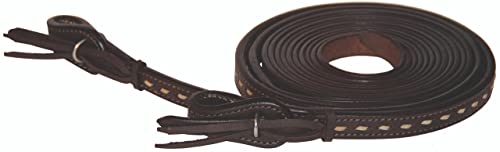 Buffalo Leather Oiled Split Reins with Natural Rawhide Buckstitch