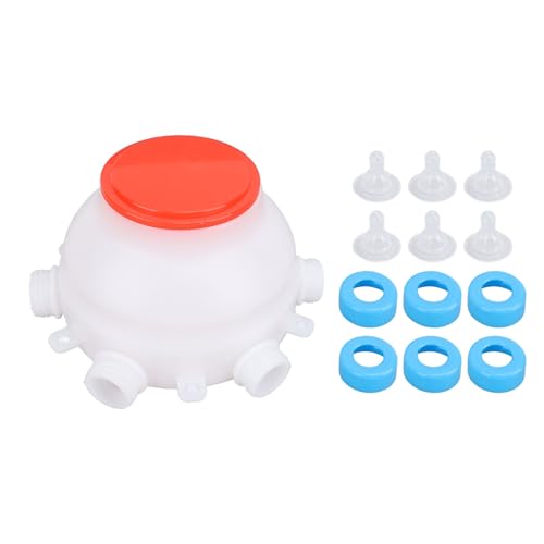 AUNMAS Lamb Feeding Bucket, Piglet Feeding Bottle with 6 Nipples, Livestock Milk Jug for Farm Animal Goat Lambs Dog