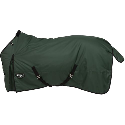 TOUGH1 Basics 1200D Turnout Blanket, 200-G, Hunter Green, 75-in - color: Green, size: 75