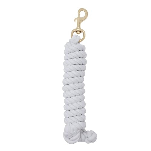 Weaver Leather White Cotton Lead Rope with Solid Brass 225 Snap, White